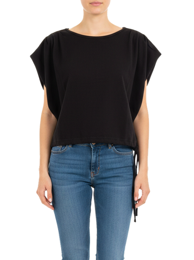 تاپ پیلی دار زنانه مشکی