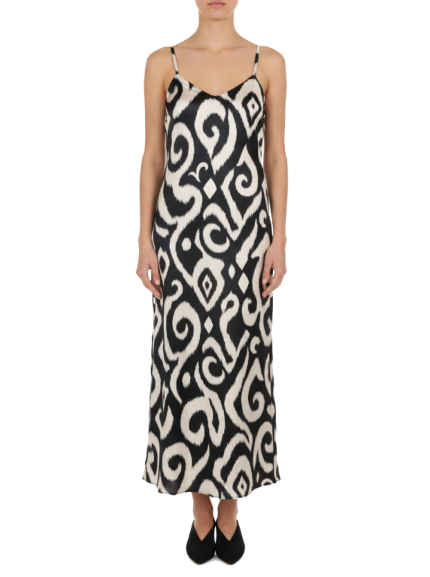 سارافون بندی بلند زنانه کرم مشکی