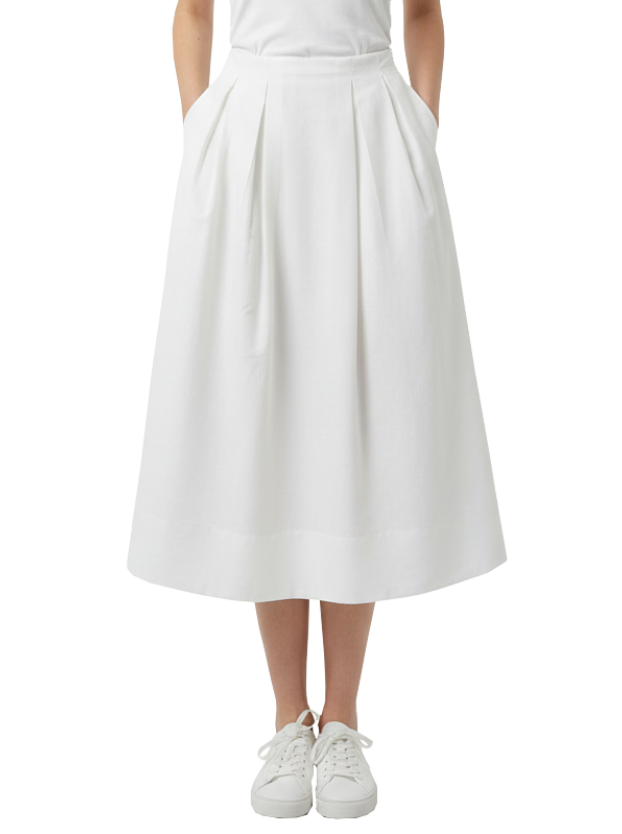 دامن پیلی دار زنانه سفید