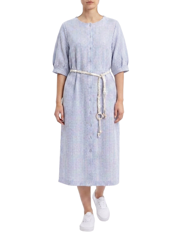 پیراهن آستین سه ربع زنانه آبی