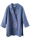 مانتو کوتاه لینن زنانه آبی