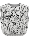 تاپ خال خالی زنانه سفید مشکی