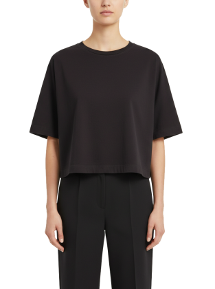 تیشرت کراپ زنانه مشکی