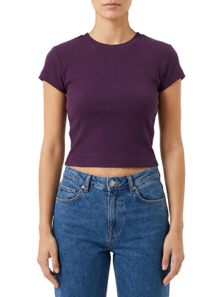 کراپ تیشرت زنانه بنفش 